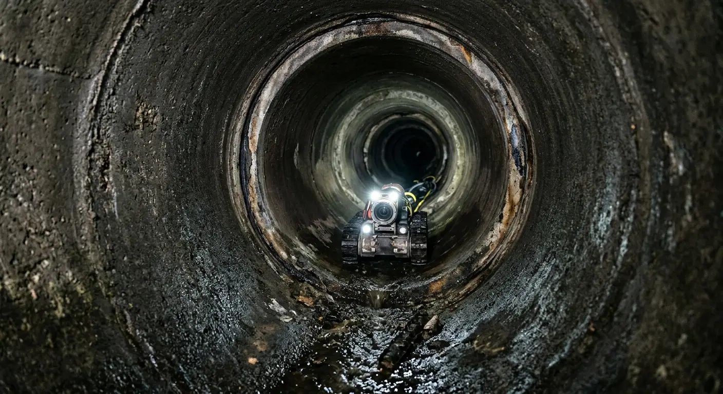 Robotic sewer camera inspecting pipe interior for Sewer Line Repair in Orono